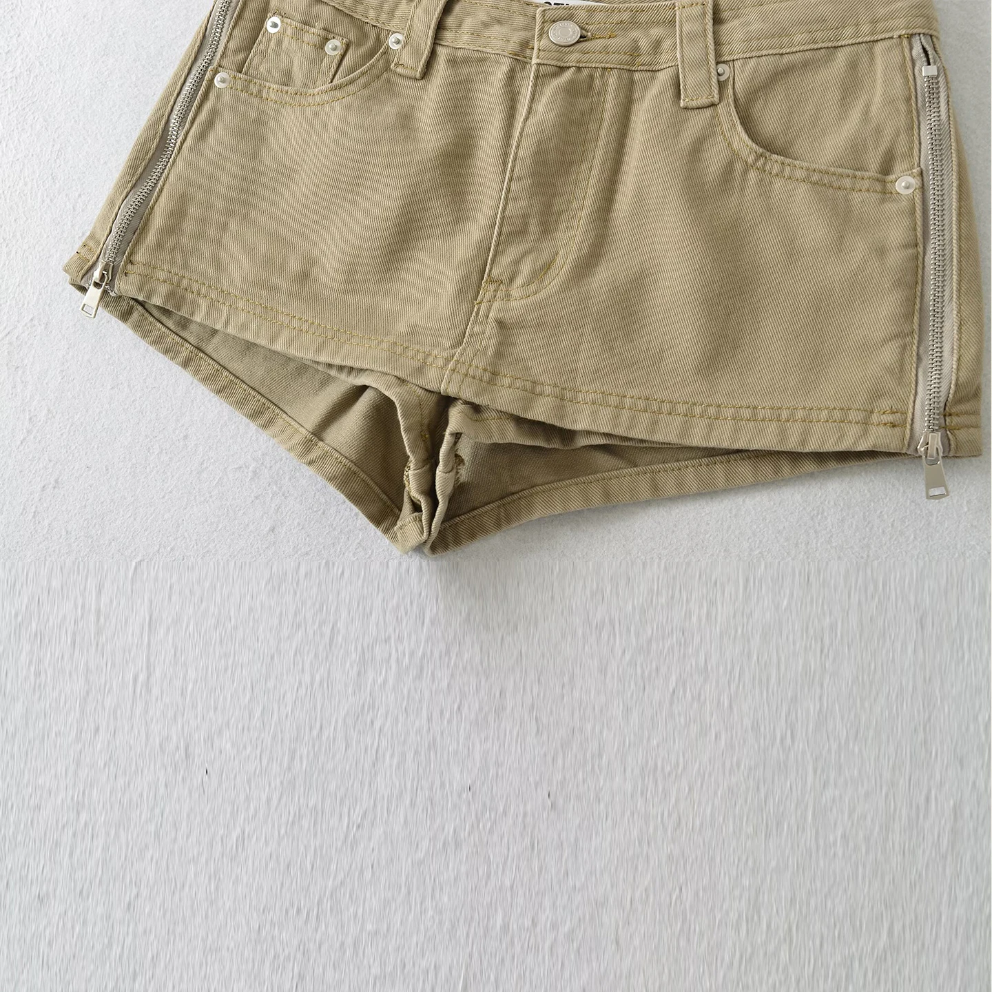 Taille haute minceur fermeture éclair côté Denim jupe pantalon femmes Sle été décontracté taille haute fermeture éclair ajustement corps taille haute jean