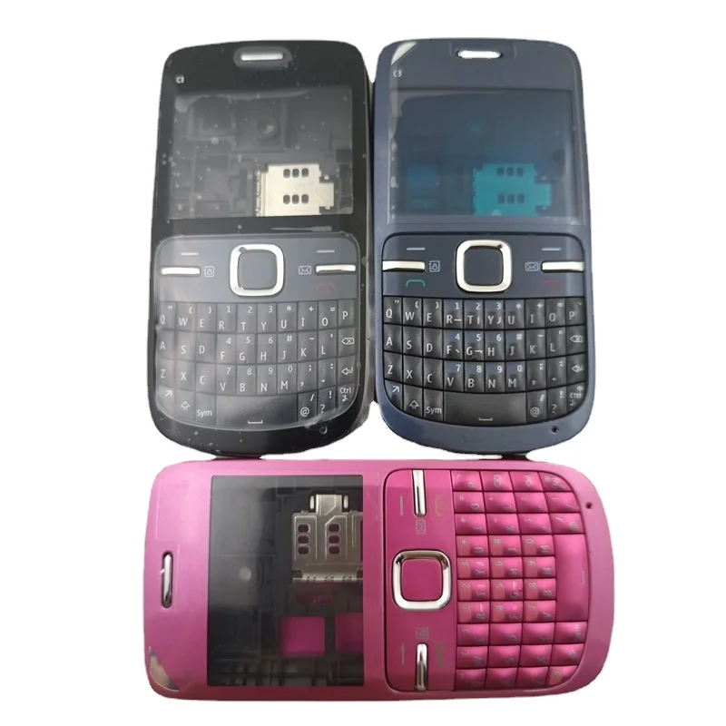 Full Complete Mobile Phone Housing Cover Case +English And Arabic Keypad For Nokia C3 C3-00