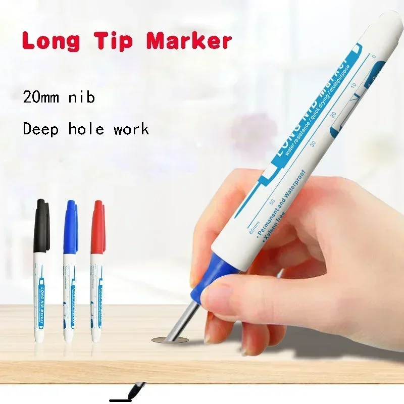 

For Multi-purpose Tool Pen Nib 20mm Woodworking Deep 10pcs/set Decor Bathroom Hole Waterproof Long Marker Head Perforating Metal