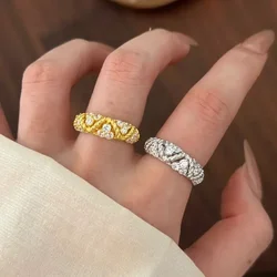 Vintage Art Retro Style Pineapple Bag Twists Diamond Rings for Women Fine Exquisite High Fashion Silver 925 Ring Wedding Jewelry
