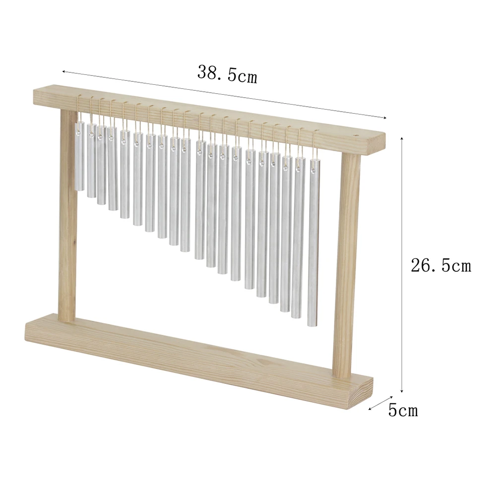 Wind Chime para Crianças 20 Notas Tubos de Alumínio Sólido Instrumento Orff Suporte de Madeira Ferramentas de Treinamento de Yoga, Brinquedos