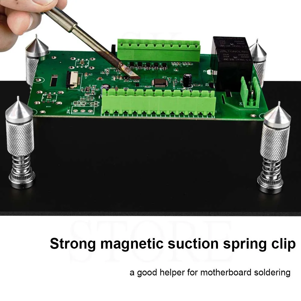 4 buah alat penjepit pegas penghisap magnetis kuat untuk papan sirkuit alat perbaikan elektronik untuk alat solder PCB ukuran besar