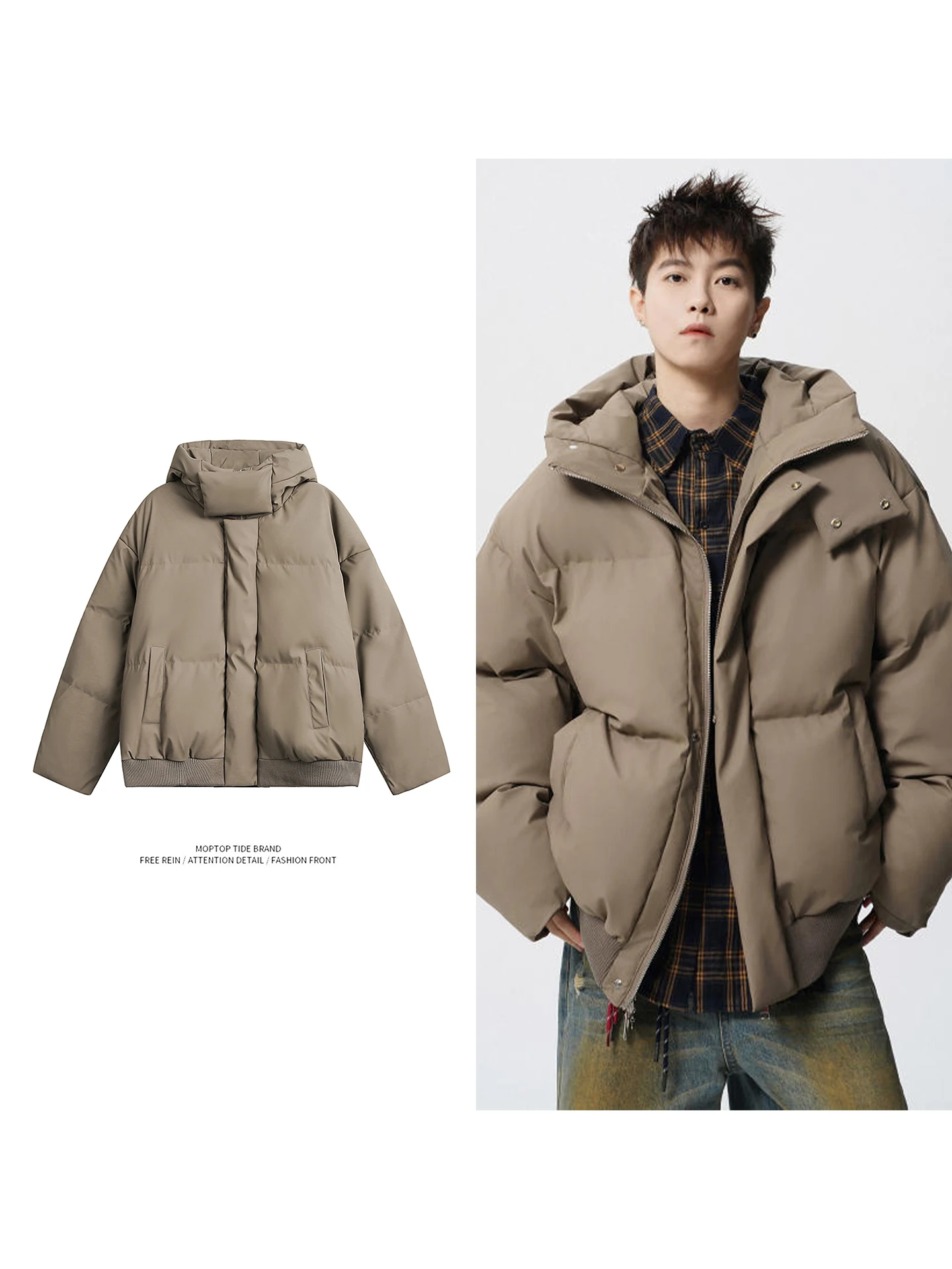 

Мужская утепленная куртка из искусственной кожи и хлопка в американском стиле, модная уличная теплая верхняя одежда с капюшоном