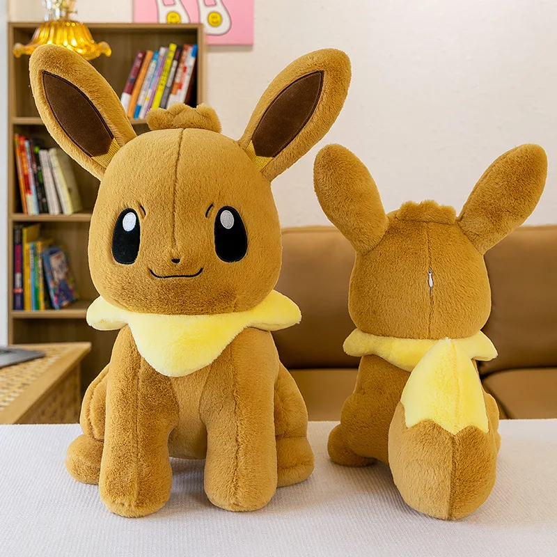 

40/90cm Eevee Huge Pokemon Anime Plush Toys Big Pokémon Plushie Kawaii Semi-finished Leather Holster Pillow Gift for Children