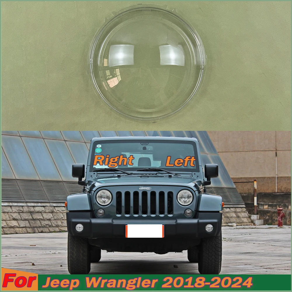 

For 2018-2024 Jeep Wrangler Transparent Headlamp Cover Headlight Mask Lampshade Lamp Shell Plexiglass Replace Original Lens