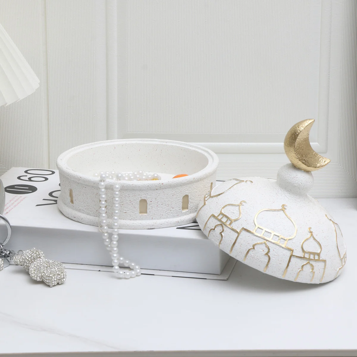 

Смола замок дом ящик для хранения ближневосточный стиль ручной работы миниатюрная статуя настольный декор для домашнего офиса стол Рождественский подарок