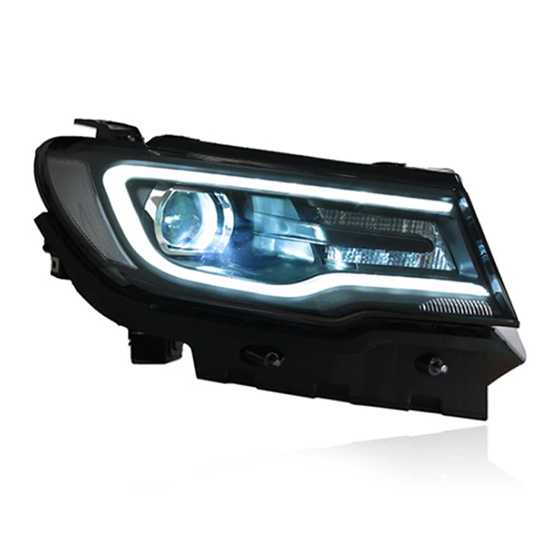 Pair of Car Headlight assembly For Jeep Compass 2017-19 xenon led DRL daytime running light turn signal headlamp