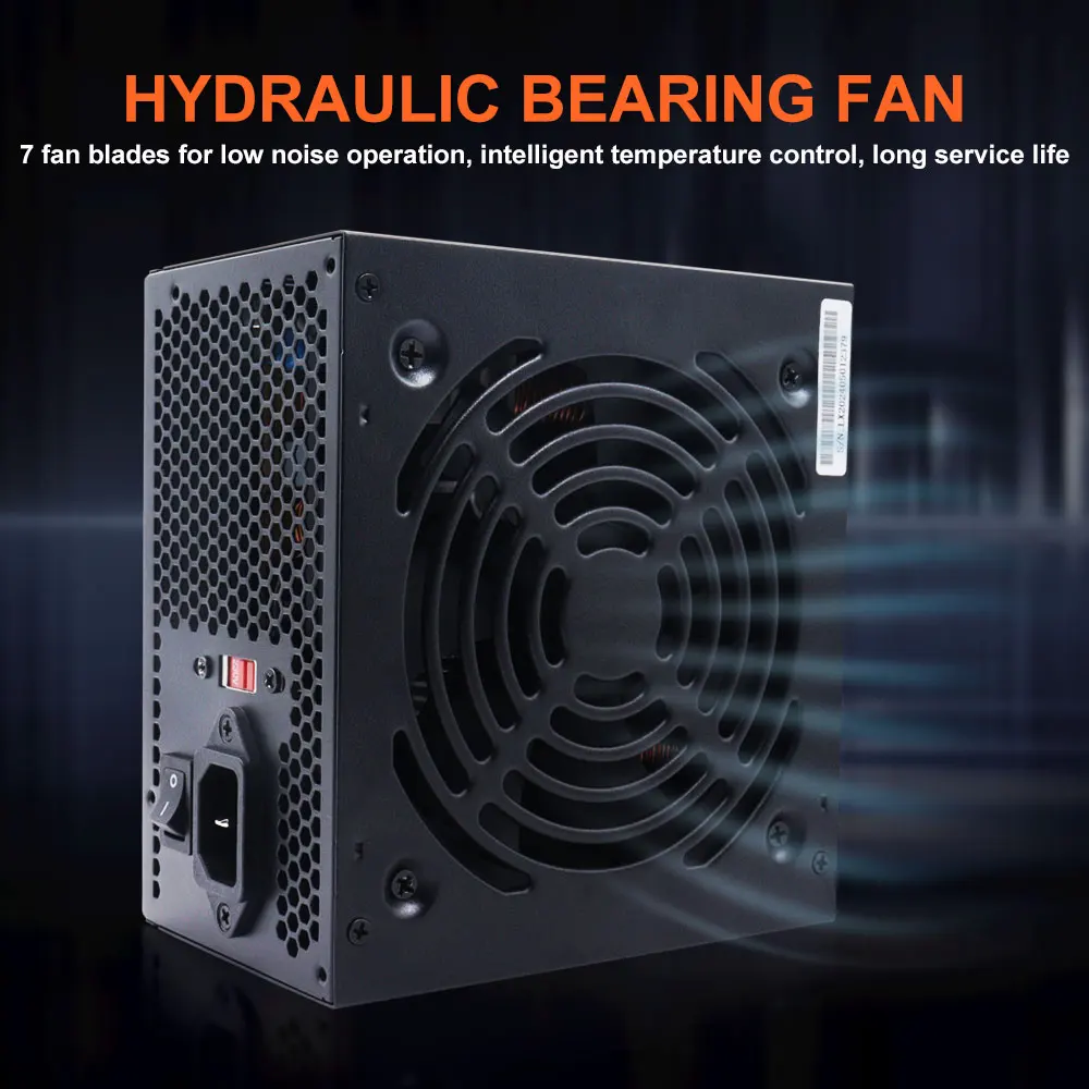 700W PC PSU Voeding Zwart Gaming Stille 120mm Fan 24pin 12V ATX Desktop computer Voeding voor BTC