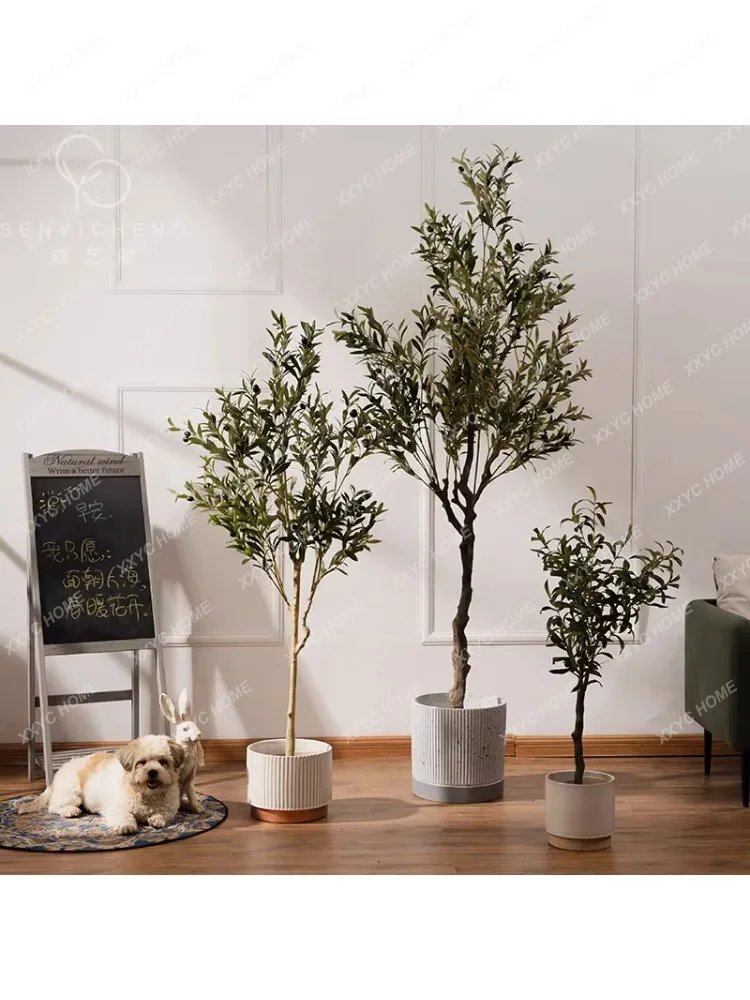 Artificial Olive Tree Greenery Potted Landscape Clothing Store Decoration Floor Ornaments Indoor Artificial Tree