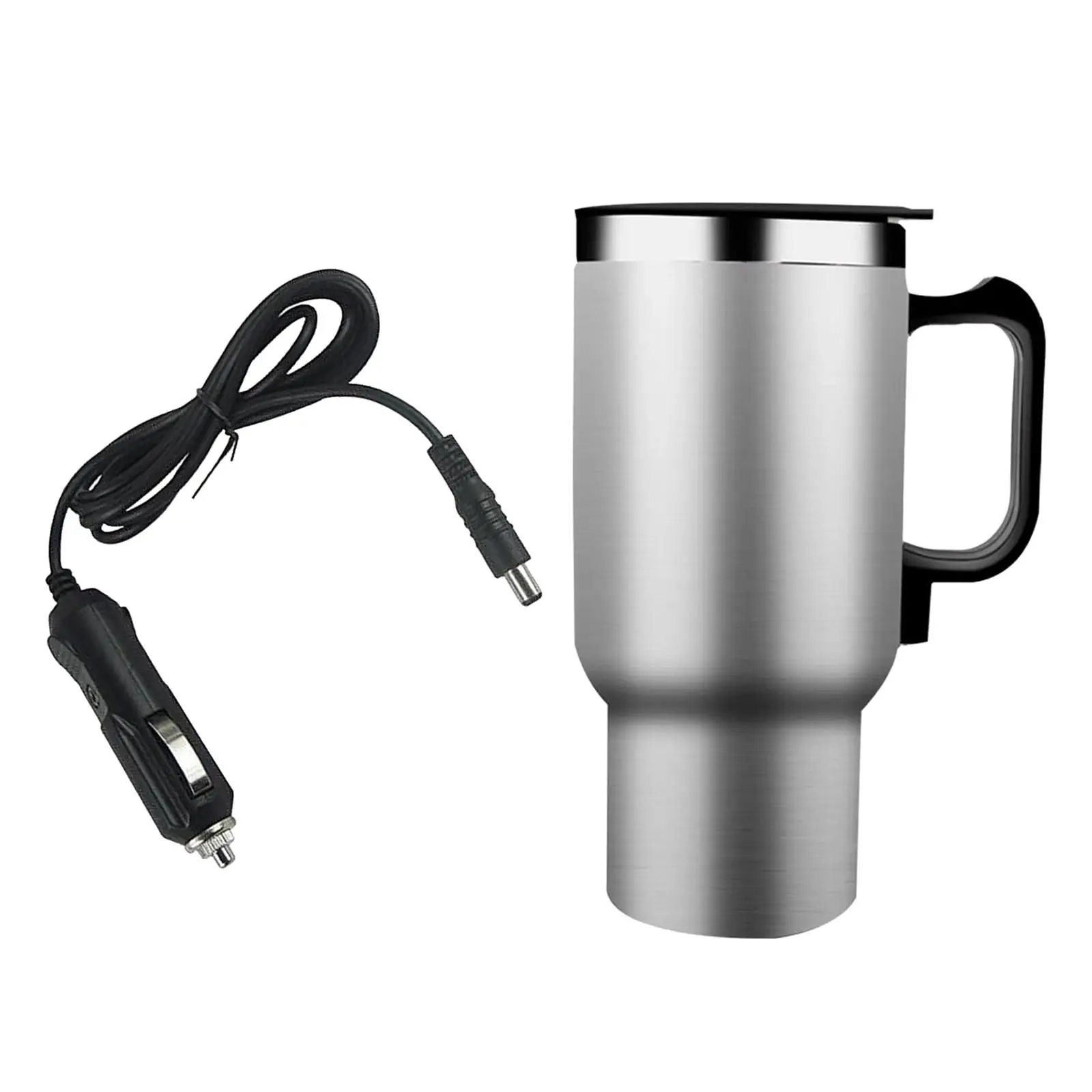 Car Electric Heating Mug Cup Travel Kettle 12V 0.48L Portable Water Bottle for Water Tea Coffee Milk Multifunctional Sturdy