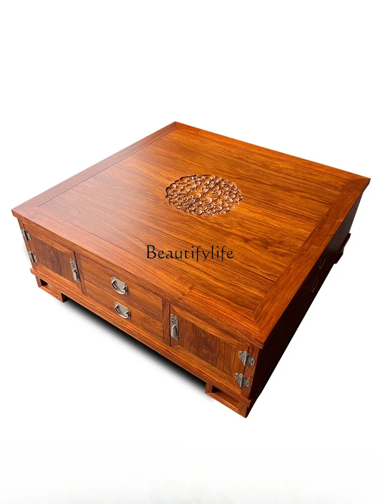 

FGNew Chinese Style Tea Table Furniture Living Room Su Li Flower Moon round Tea Table