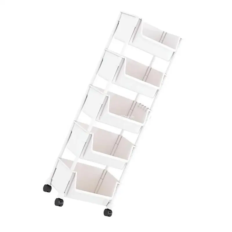 Convenient Rolling Storage Cart Shelf Easy Access Open Top Mobile Storage Organizers Rack with and Side Hooks Dropship