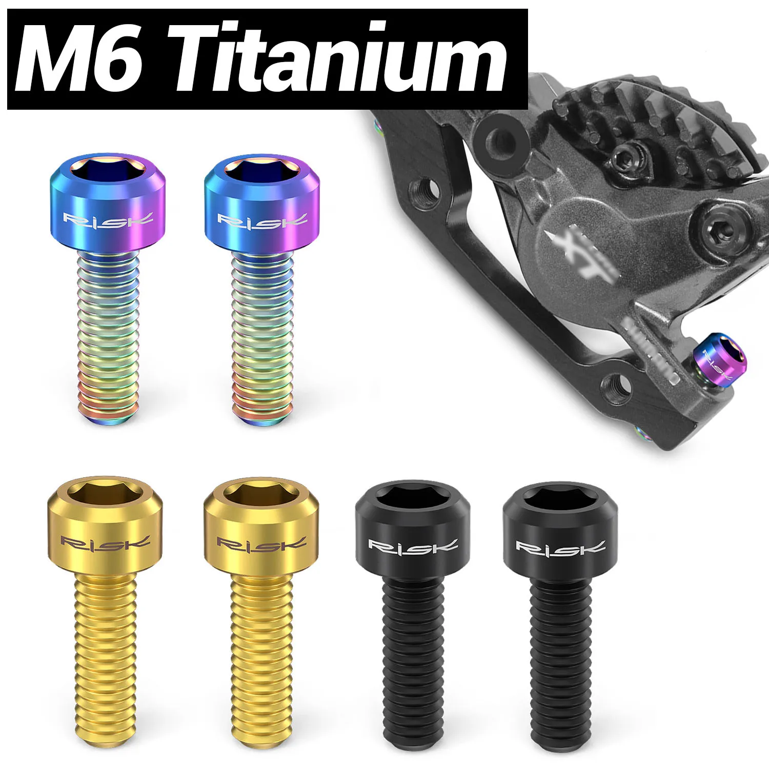 Tornillo de titanio M6 para pinza de freno, perno de titanio de 20mm, 16mm, 18mm, tornillo de freno hidráulico para bicicleta MTB, para tornillos de freno Shimano XT