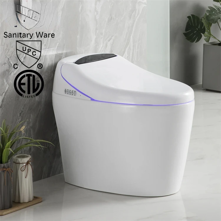 

OVS Canadian Style Upc Etl Luxury Foot Flush Smart Toilets Automatic Intelligent Bidet WC Toilet Bowl With Remote Control