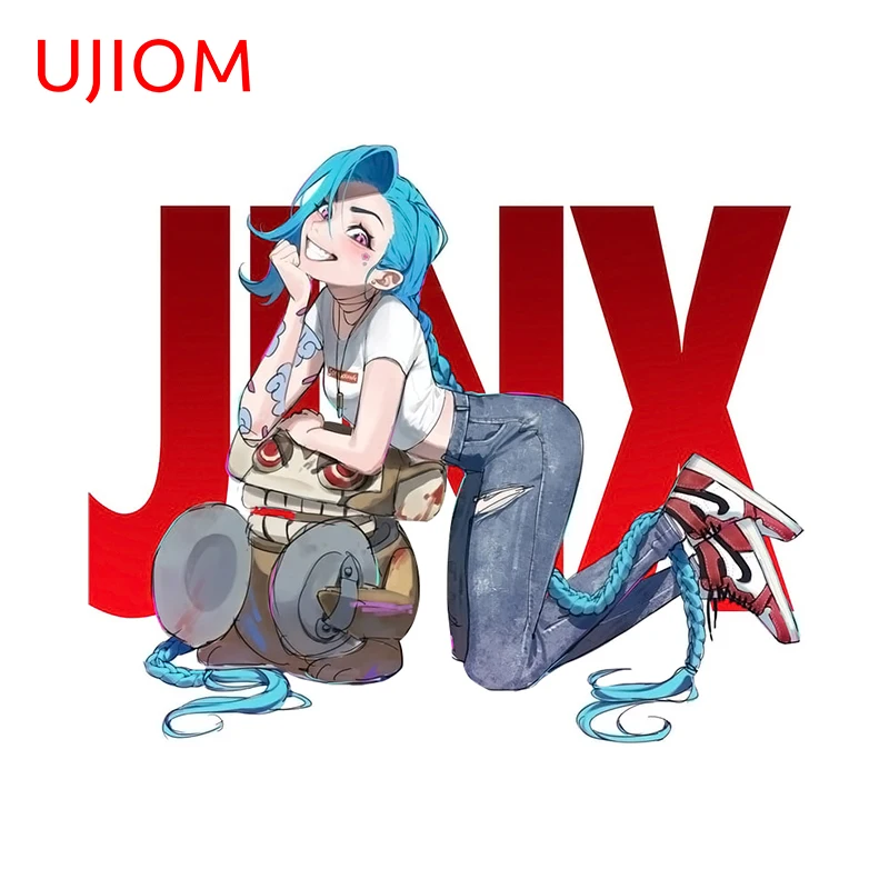 UJIOM For Jinx League Of Legends Wall Stickers Creative Cartoon Tuya Design Decals Intersesting Kitchen Cupboard Decoration