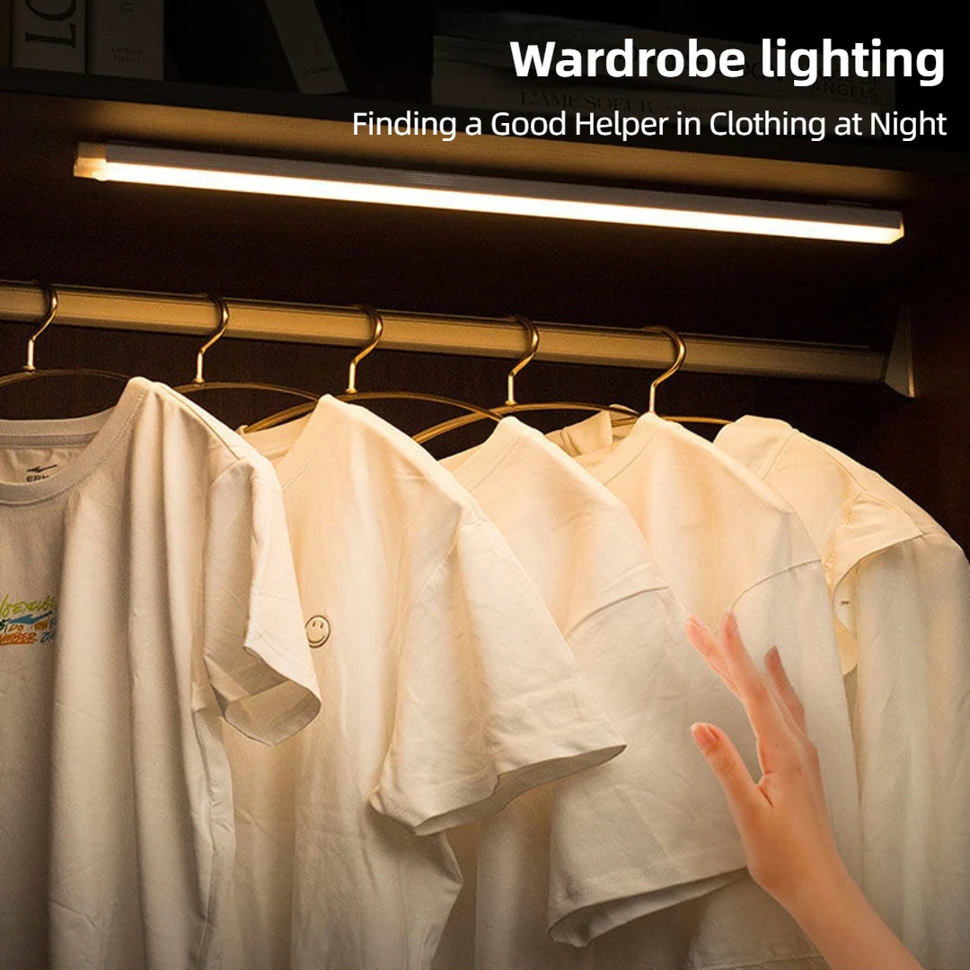 Luz Noturna LED Recarregável USB, Detector Regulável, Armário, Roupeiro, Parede, Escada, Cozinha, Lâmpada Decorativa