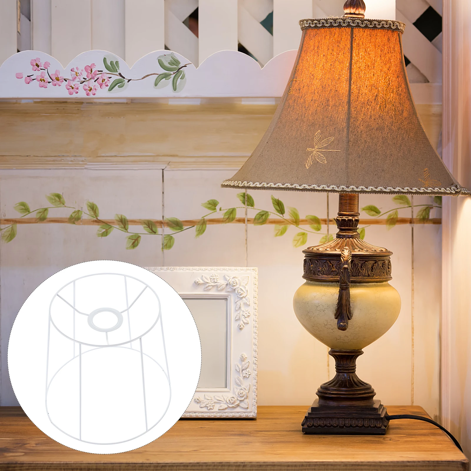 

E27 Lampshade Frames Wire Cover 18-25cm Metal Ring Support DIY Handwoven Rope Table Pendant Light Shades Holder Lampshade