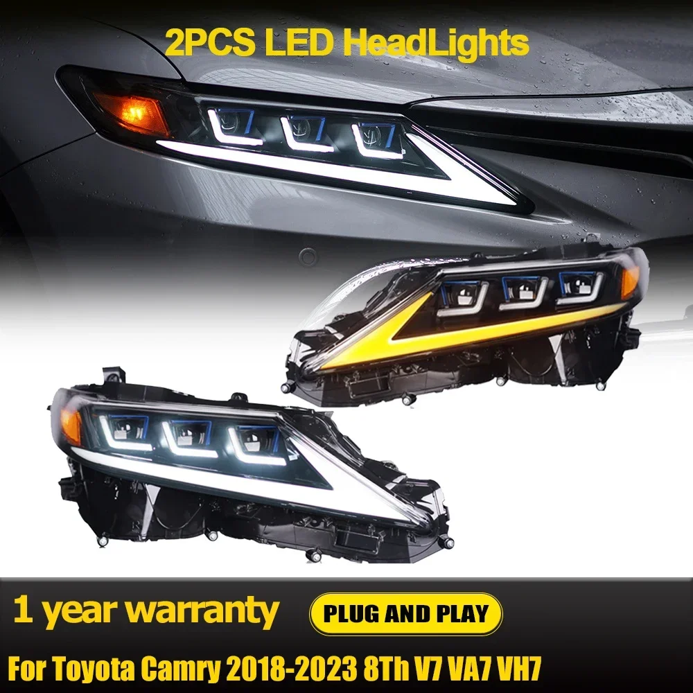 Car Front Lamps For US JP Version Camry 2018-2024 Auto Headlights Assembly Upgrade LED Daytime Light Projector Lens Accessories