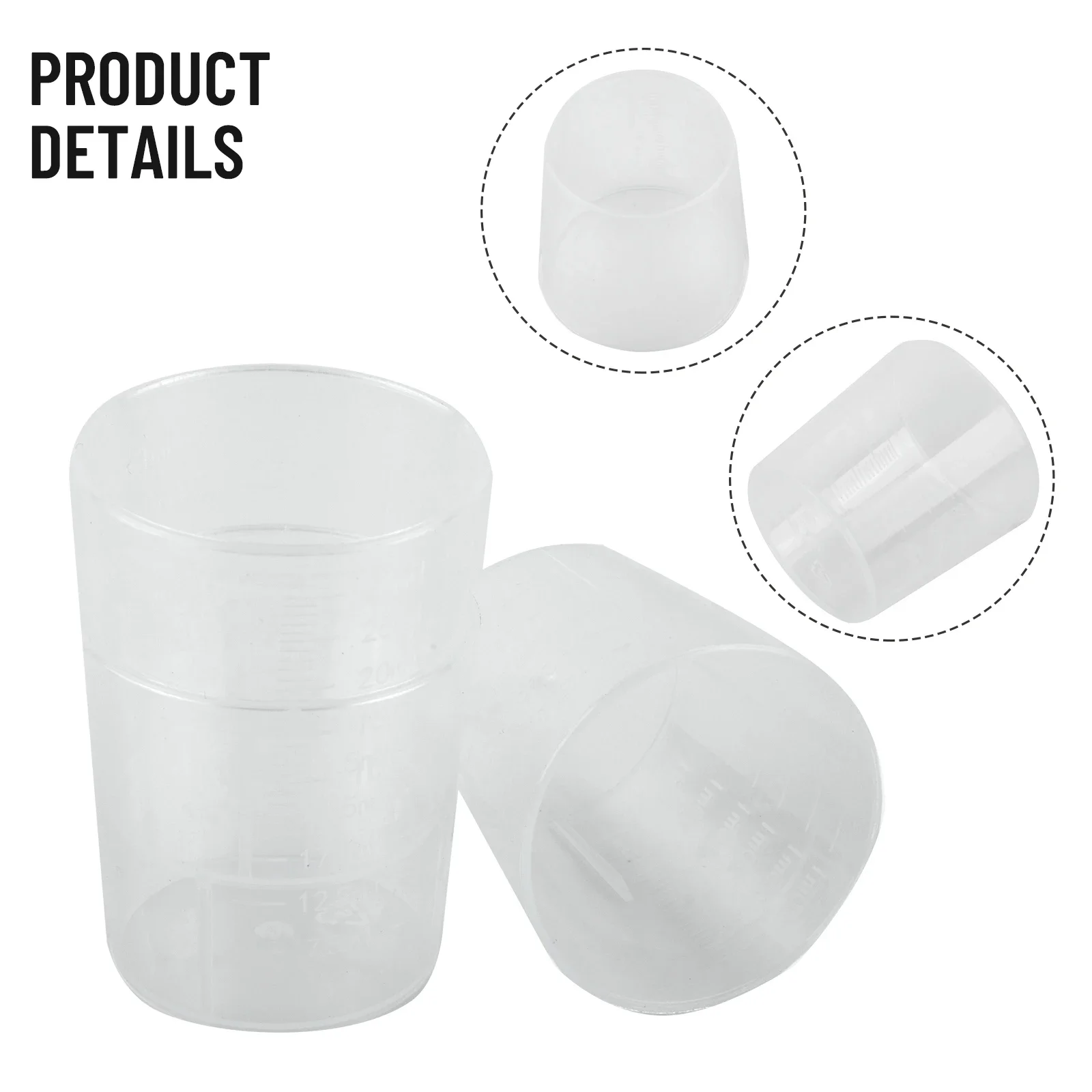 Tasse à Mesurer en Plastique Transparent, Conteneur à Double Échelle, pour la Cuisine, 15/30/50ml, 20 Pièces