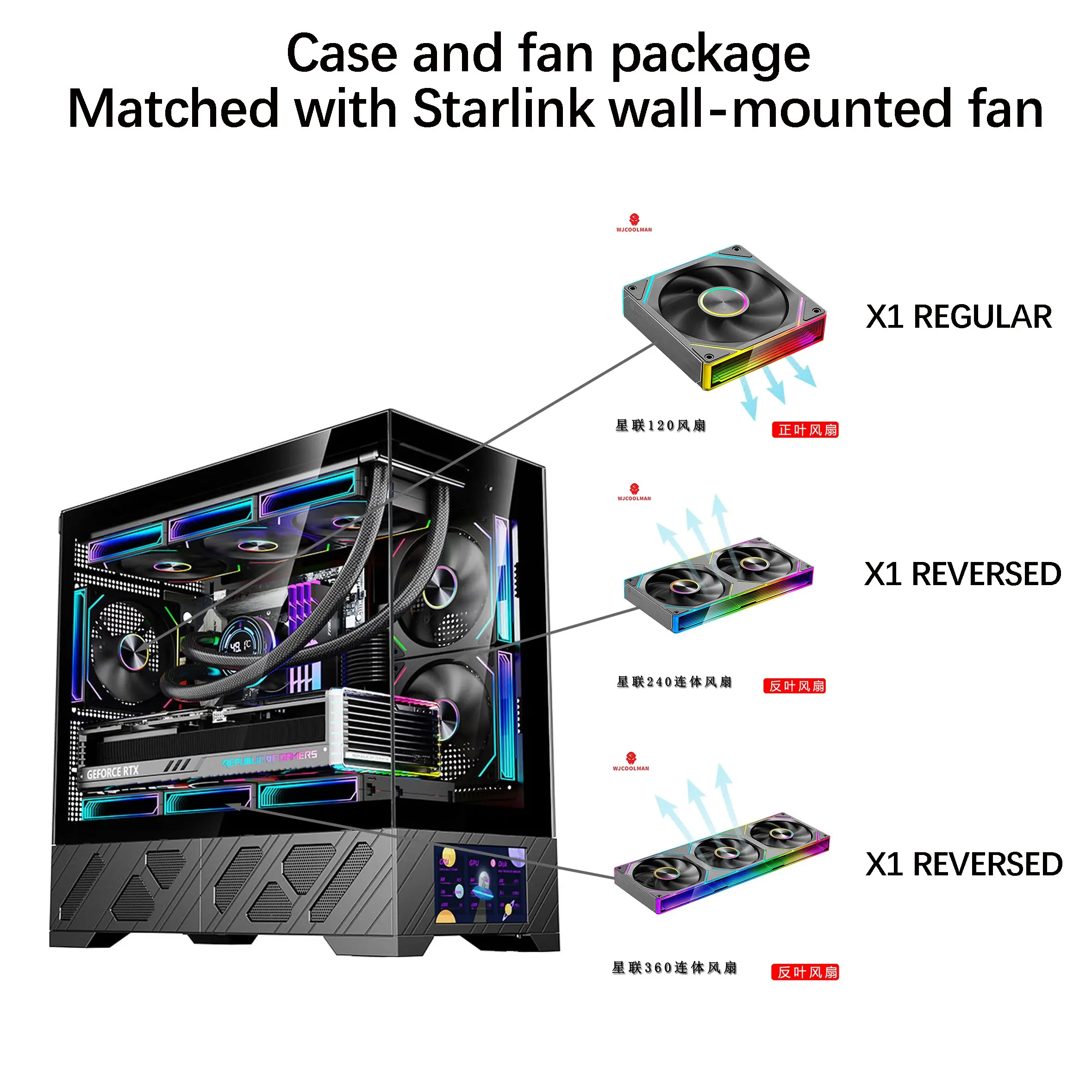 حافظة كمبيوتر للألعاب WJCOOLMAN Qianxi MATX الثانوية، تدعم تبريد المياه 360 درجة، اللوحة الأم M-ATX #2