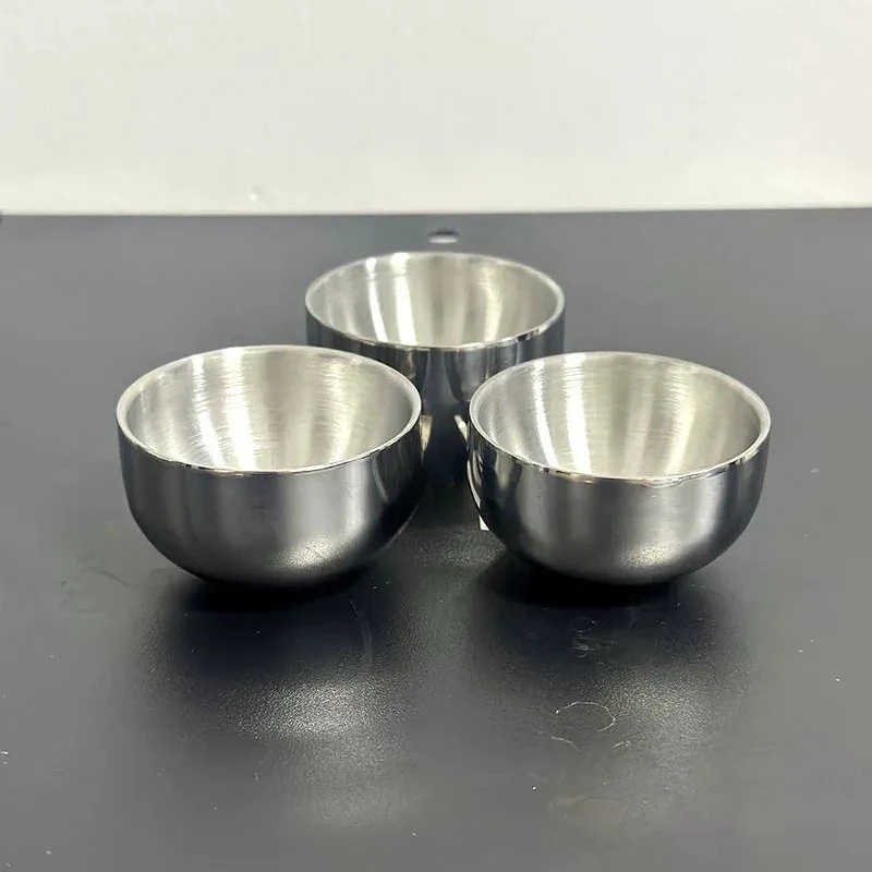 New 304 Stainless Steel Double Layer Mini Cup Small Capacity Wine Cup for Gongfu Tea Teacup