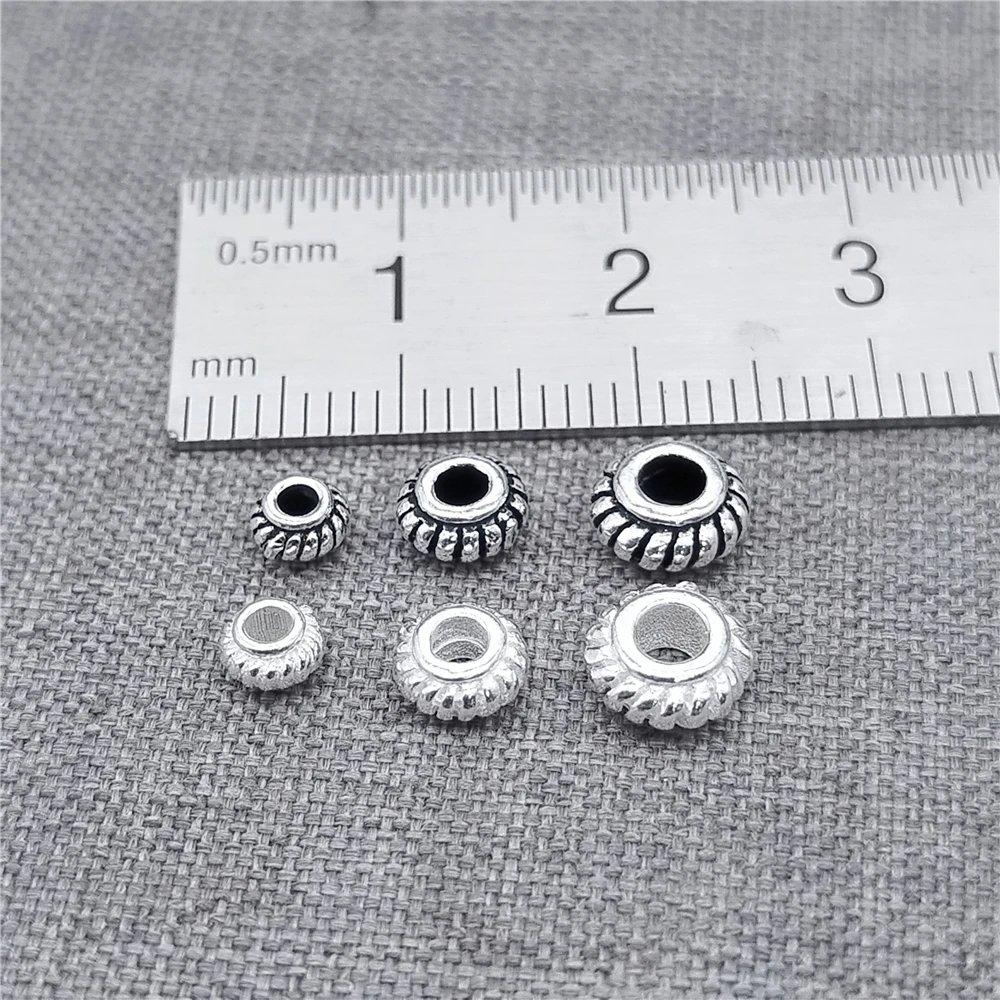 Koraliki ze srebra próby 925, małe kołpaki, 4mm 5mm 6mm do bransoletki naszyjnika — zdjęcie 3