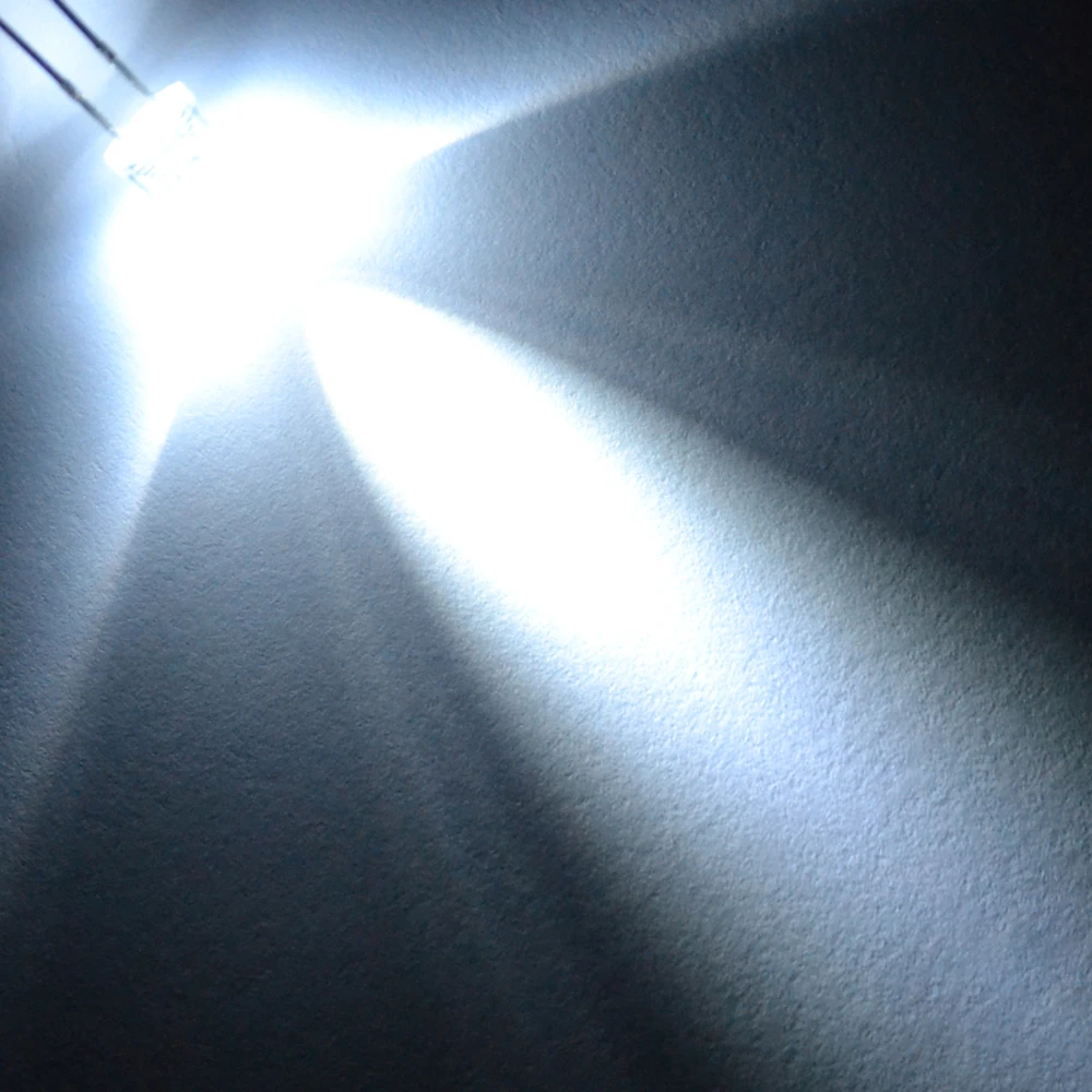 100X F5 5mm Rotondo Bianco Rosso Verde Blu Giallo Rosa Acqua Trasparente Diodo Led Super Luminoso Ligte Diodi Emettitori 6000-6500k Lampada Lampadina