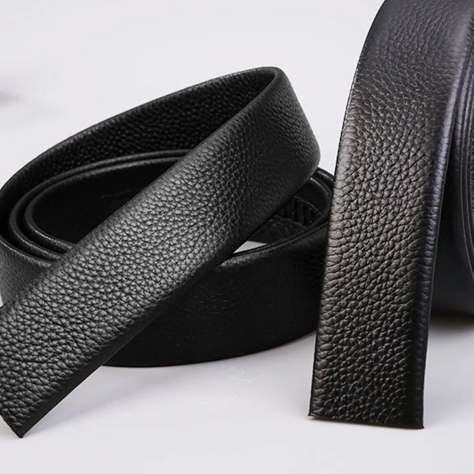 2024 New Black Automatic Buckle Belt 3.5cm Men's Buckle Free Belt Strip PU Leather Casual Minimalist Designer Office Pants Belt