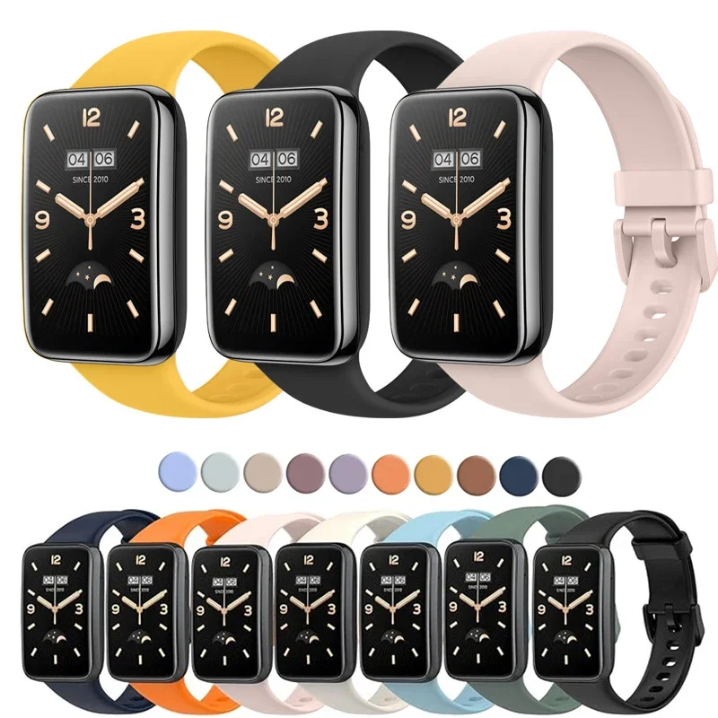 

Ремешок для часов Xiaomi Mi Band 7 Pro, оригинальный силиконовый браслет, ремешок на запястье Mi Band 7pro Correa, аксессуары для умных часов