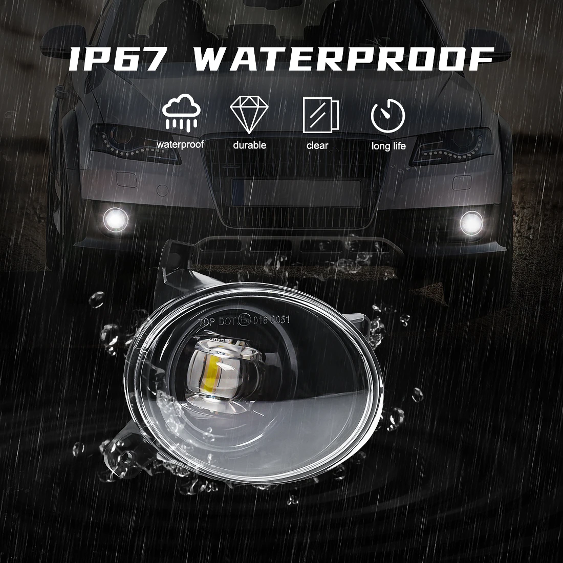 LED Fog Light For Audi A1 A4 Wagen A5 A6 B8 C7 Q3 2009 2010 2011 2012 2013 2014 Passat CC 2008-2012 DRL Daytime Running Light view 6