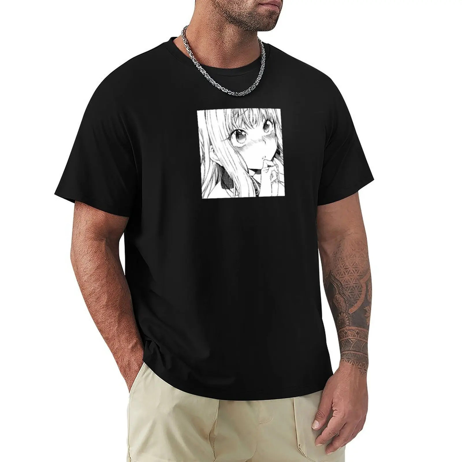

CUTE BLONDE WAIFU - Ahegao Senpai Girl Anime Manga Black White Baka Waifu Club T-Shirt Clothing oversized t shirt T-shirt men
