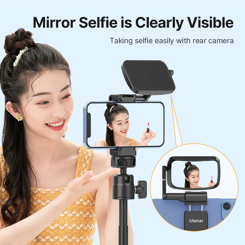 Ulanzi ST-30 Flip Mirror kit Phone Camera Periscope Vlog Selfie Bracket Phone clip With Cold Shoe Universal for iPhone 16 15 14