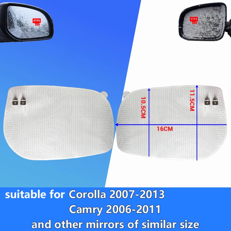 For Toyota Corolla 2007 2008 2009 2010 2012 2013 Rearview Mirror Heating Pad DC 12V Quick Heating Up To Remove Rain/Frost/Fog