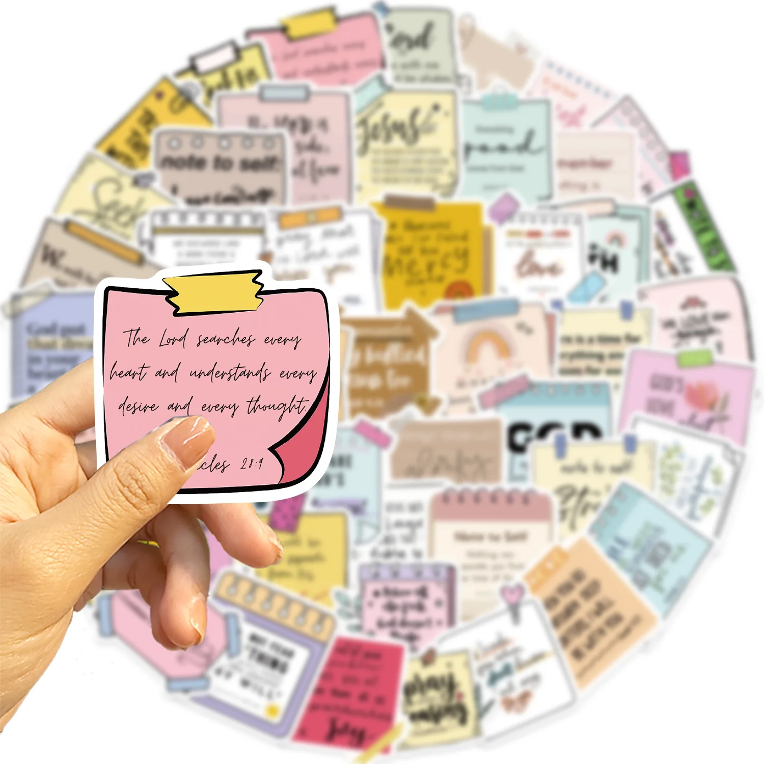 50PCS Bible Jesus Encourage Stickers Self affirmation and motivation Labels Stickers for Scrapbook Notebook Laptop Stationery