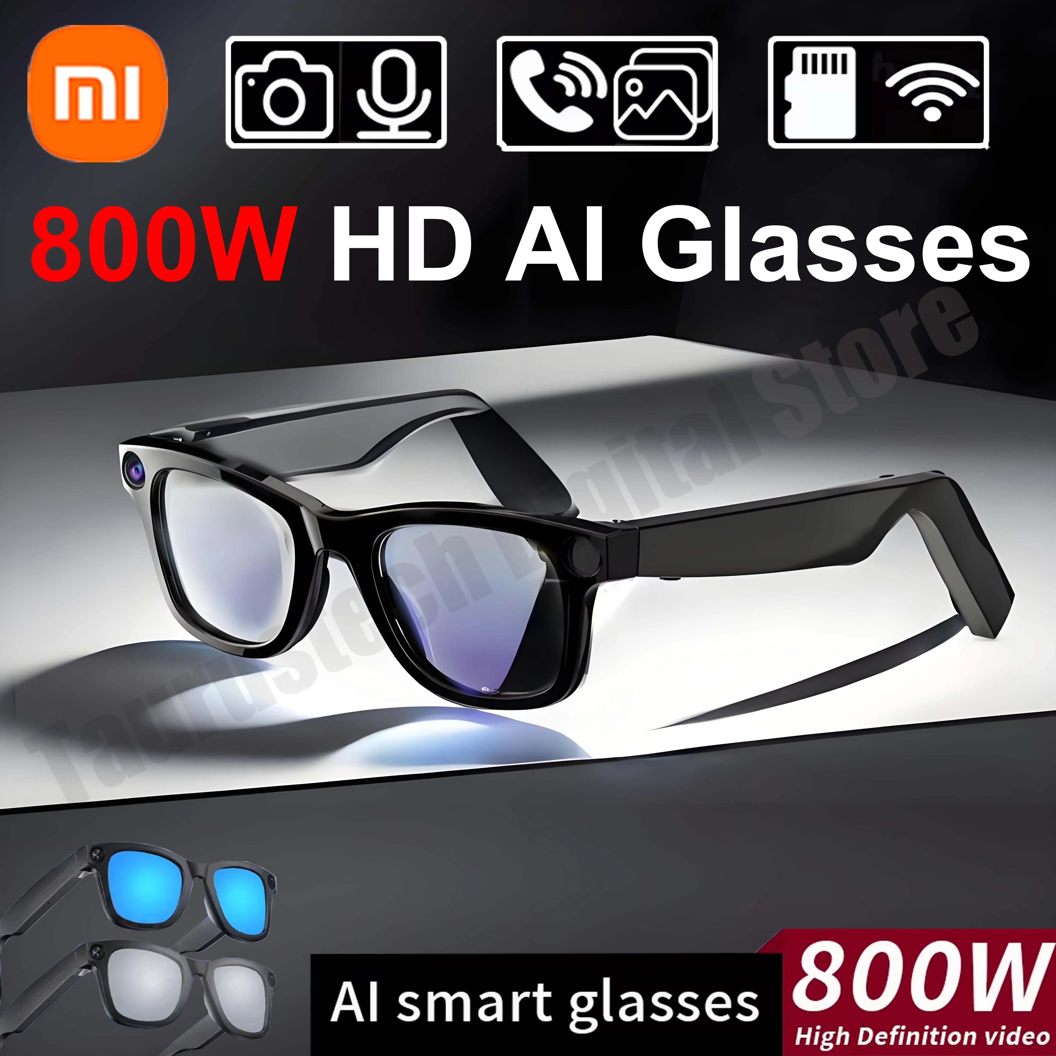 Xiaomi 800W بكسل نظارات ذكية G300 AI HD اطلاق النار تسجيل الفيديو مكالمة صوتية ترجمة نظارات عدسة فوتوكروميك