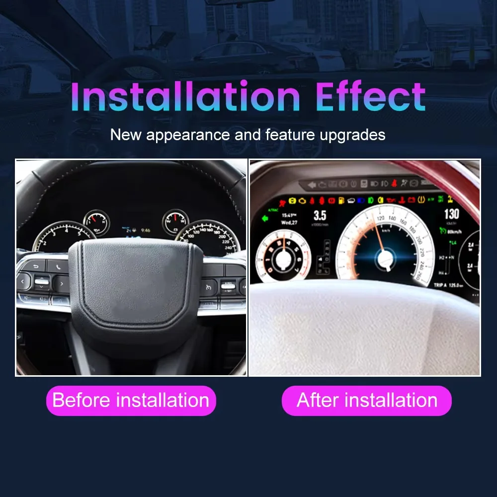 12.3" LCD Car Digital Dashboard For Toyota Land Cruiser LC70 LC75 LC76 LC79 2007-2021 Instrument Cluster Meter Cockpit Panel view 2
