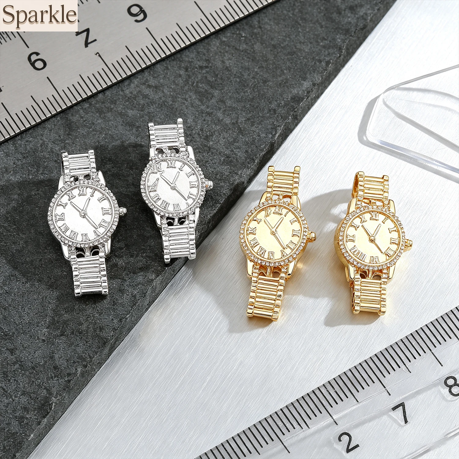 Women's Cool Wristwatch Design Stud Earrings Gold Silver Metal Roman Numeral Clock Party Daily Statement Jewelry