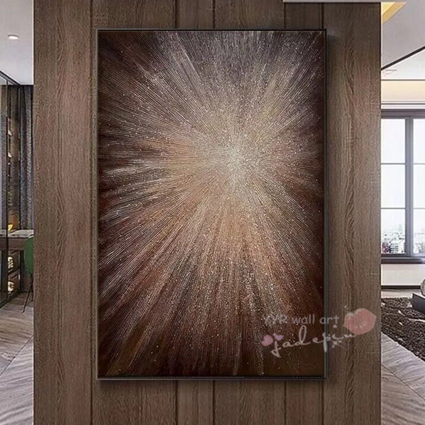 

Nordic Modern Abstract Sunlight Rays Pure Handmade Oil Painting For Home Decoration Bedroom Dining Room Living Room Sofa Mural