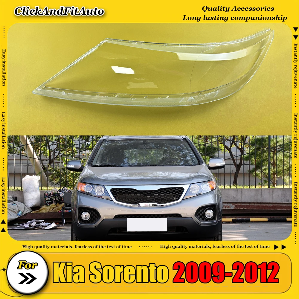 

For Kia Sorento 2009~2012 Headlamp Cover Headlight Shell Transparent Lens Replace Original Lampshade Plexiglass