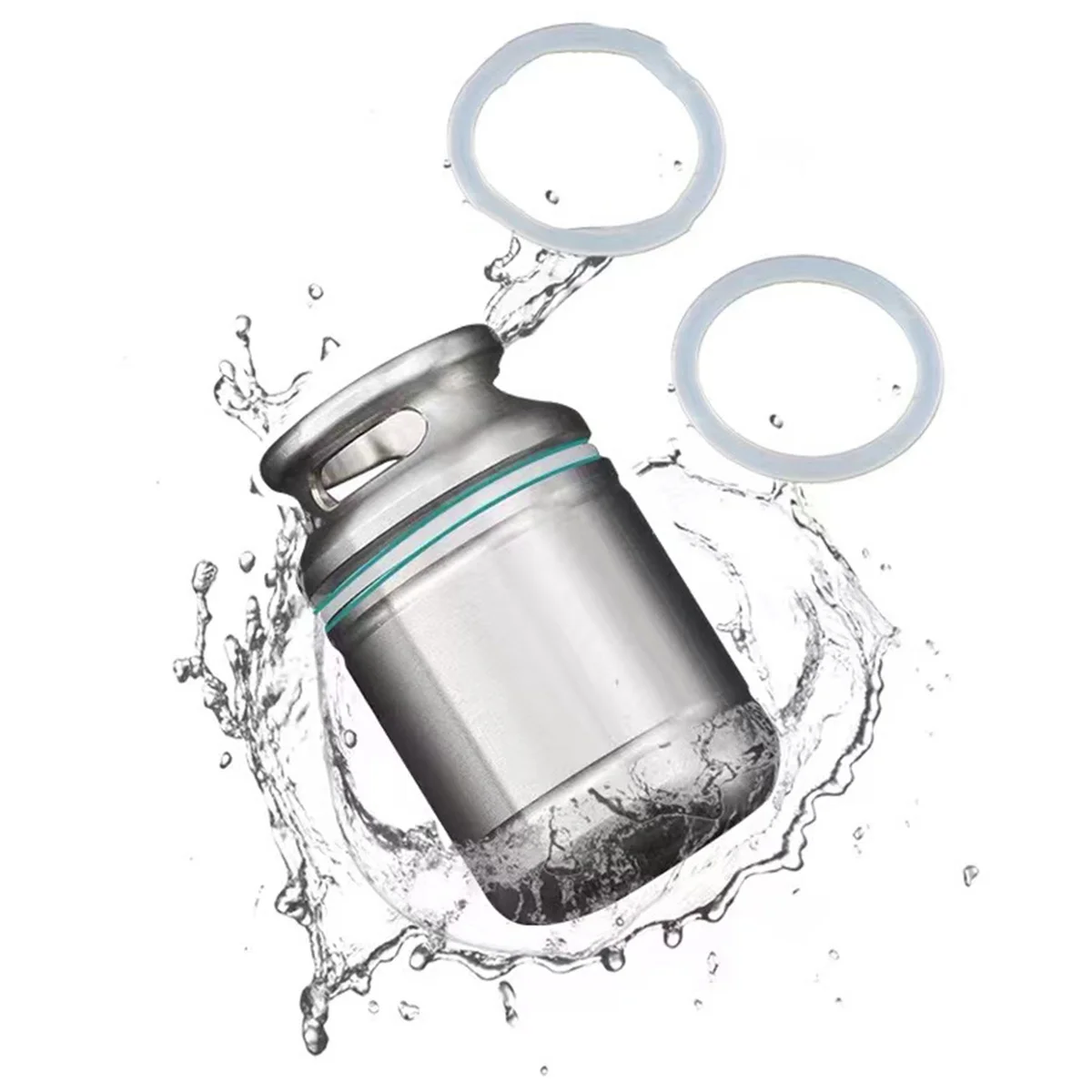 Pure titanium Mini Pill Holder Metal Portable Sealed Waterproof Warehouse Moisture-proof Keychain storage Box