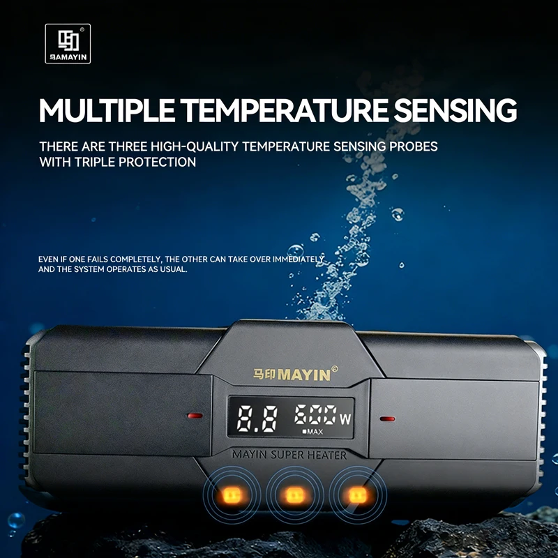 MaYin Transverse Titanium Aquarium Heater with Frequency Conversion and Dual Drive Precise Temperature Control for Fish Tanks