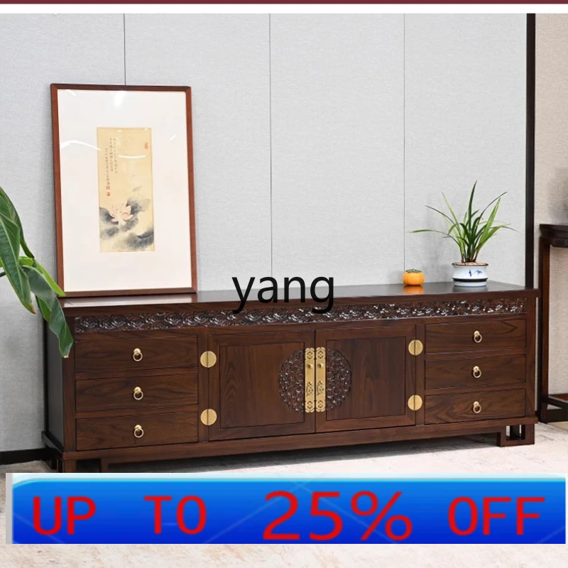 

Lhh new Chinese all solid wood TV cabinet living room classical