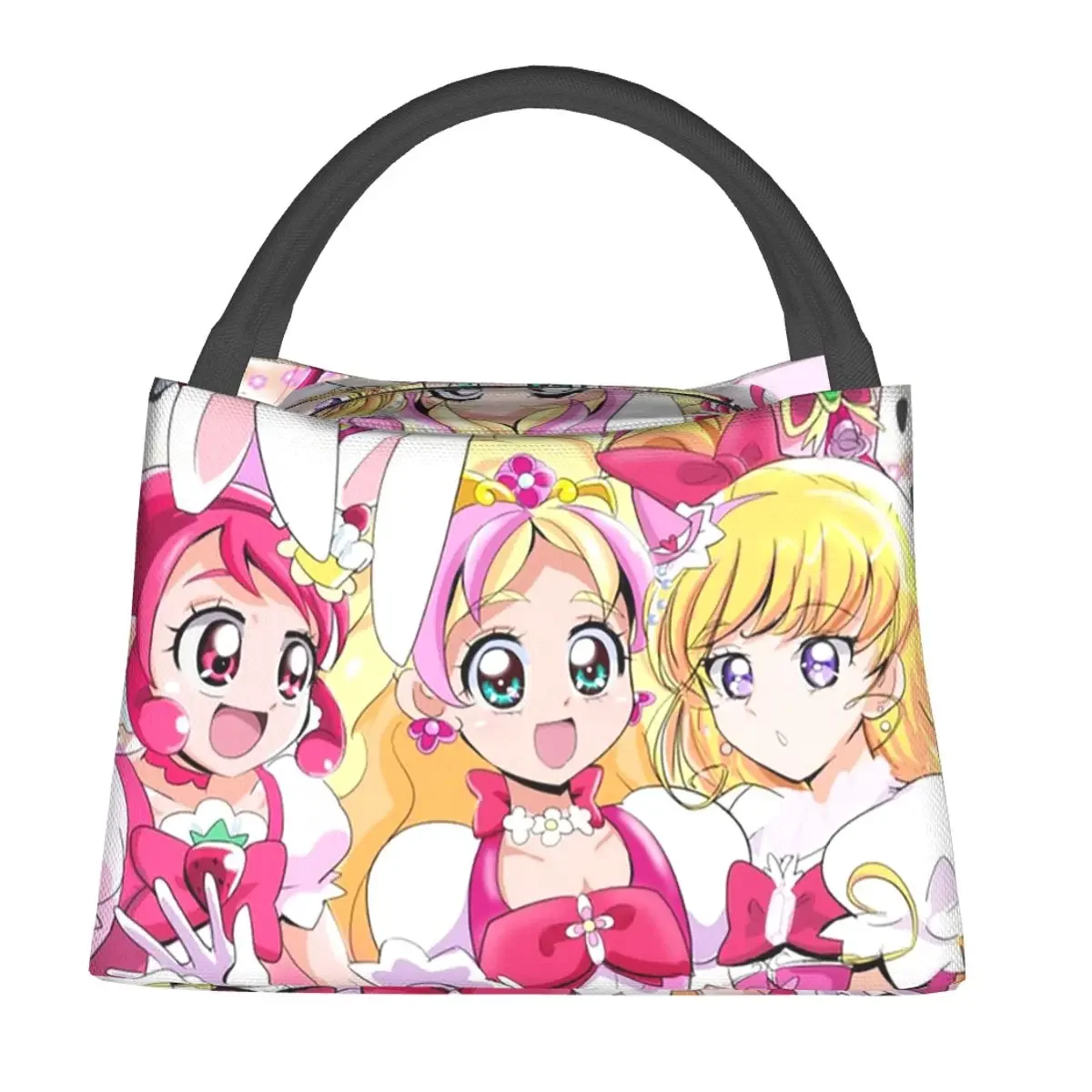 Smile Precure Lunch Bags Insulated Bento Box Leakproof Lunch Tote Picnic Bags Cooler Thermal Bag for Woman Children Office