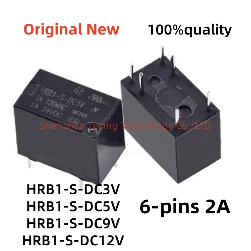 1Pcs/Lot 100% New Hrb1-S-Dc3V Hrb1-S-Dc5V Hrb1-S-Dc9V Hrb1-S-Dc12V 6-Pin 2A