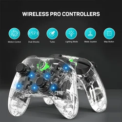 LinYuvo KC07 Por Crystal Button Wireless Gamepad Joystick With 6-axis/Turbo Feature For Nintendo Switch/Switch OLED/Android/IOS