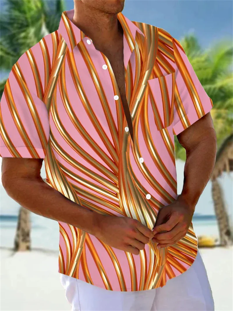 2025 American flag shirt men's 3D printed men's Hawaiian shirt beach short sleeved American top shirt