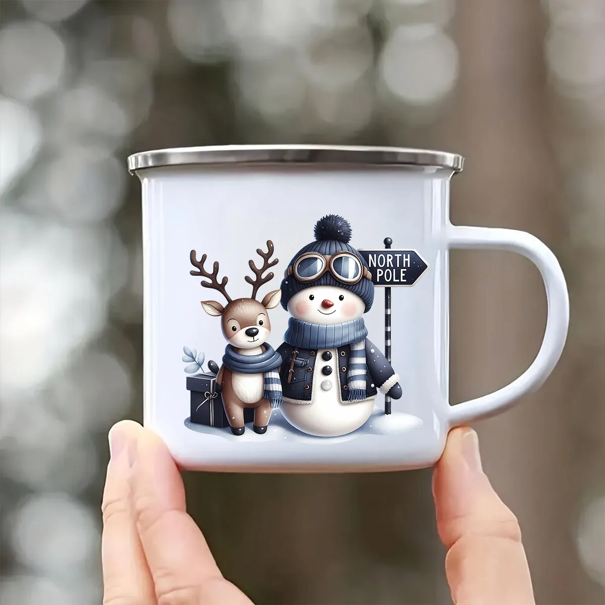 24pcs Christmas Blue Snowman UV DTF Cup Wrap Transfer Sticker Glass Coffee Mugs Decoration Winter Xmas Greeting Cards Decals