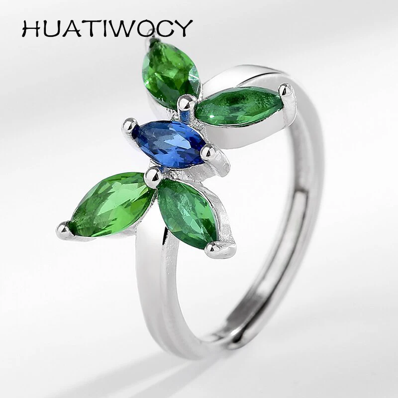 

HUATIWOCY New Fashion Zircon Ring 925 Silver Jewelry Accessories for Women Wedding Engagement Party Gift Finger Rings Wholesale