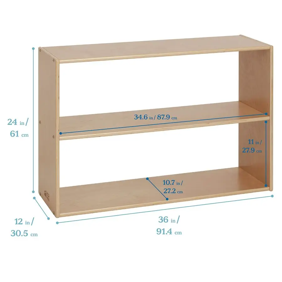 Streamline 2Shelf Storage Cabinet, 24in High, DoubleSided Display, Natural