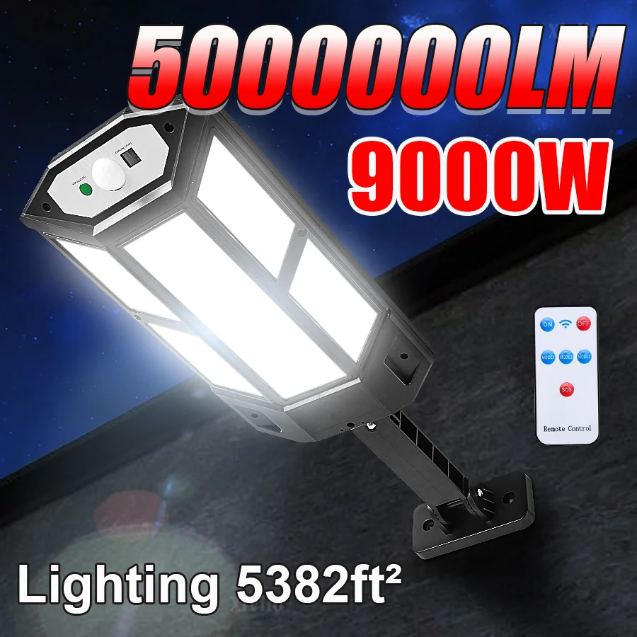 147-led-屋外ソーラーライト-5000000lm-ガーデンソーラーランプ-pir-センサー強力なソーラーランタン-3-モード-ip65-防水太陽光